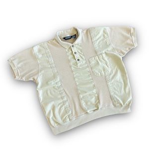 Vintage Cream Two Toned Knit Knightsbridge Collared Shirt